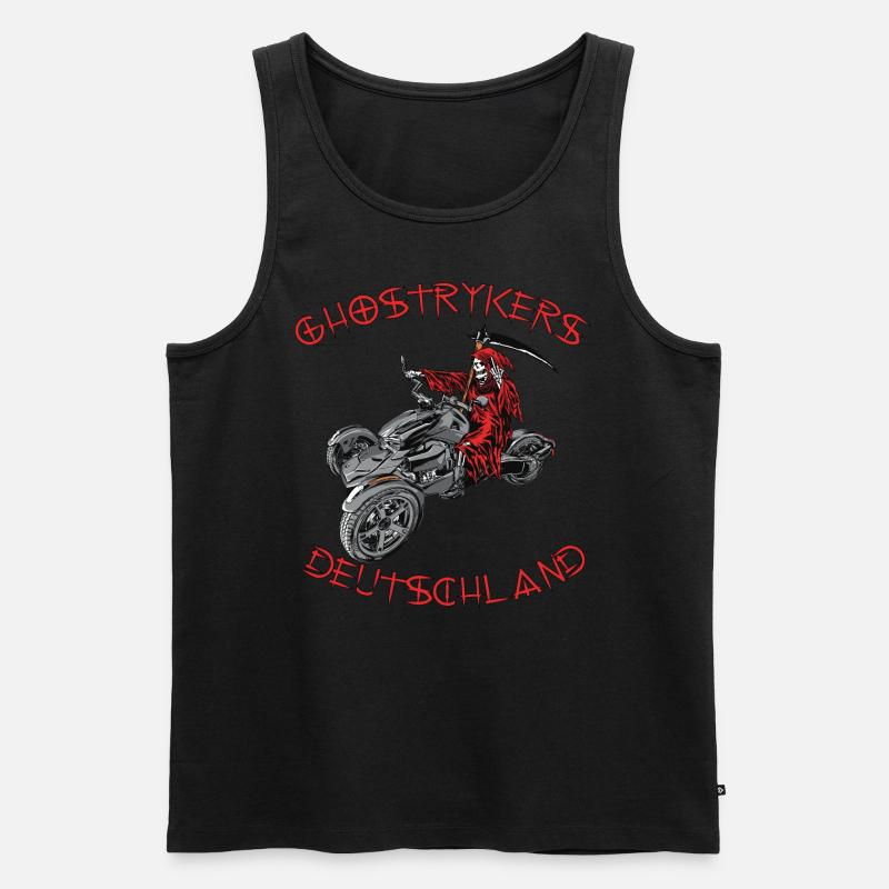 Ghostryker Deutschland Rot - Männer Premium Bio Tank Top - Schwarz