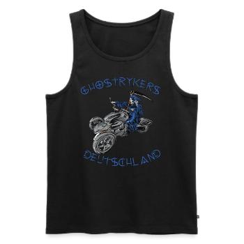 Ghostryker Deutschland Blau - Männer Premium Bio Tank Top - Schwarz - Vorne - AI Model Male 178 light (178cm)