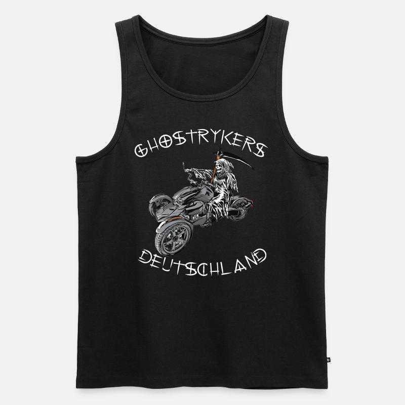 Ghostryker Deutschland Weiß - Männer Premium Bio Tank Top - Schwarz