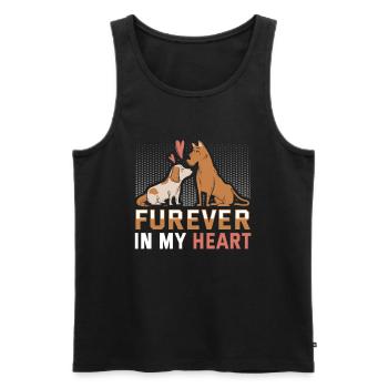 Furever Dans Mon Coeur Chien Cadeau Amour Chien - Débardeur bio Premium Homme - noir - Devant - Michal (187cm)