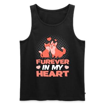 FureverIn My Heart Dog Love Dogs Puppies Cat - Men's Premium Organic Tank Top - black - Front - Michal (187cm)