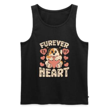 Furever In My Heart Chien Idée Cadeau Chiot - Débardeur bio Premium Homme - noir - Devant - Michal (187cm)