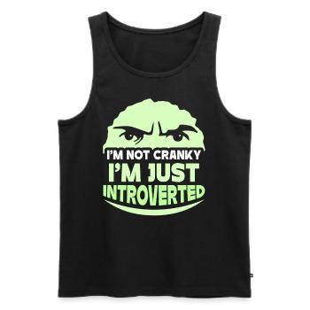 Je ne suis pas grincheux, je ne suis qu’introverti - Débardeur bio Premium Homme - noir - Devant - AI Model Male 178 light (178cm)