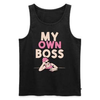 My Own Boss Self-Employed Freelancer - Men's Premium Organic Tank Top - black - Front - AI Model Male 178 light (178cm)