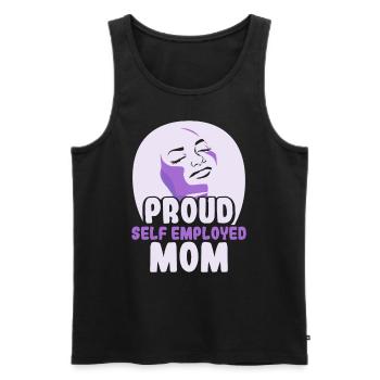 Proud Self-employed mother Self-employed - Men's Premium Organic Tank Top - black - Front - AI Model Male 178 light (178cm)