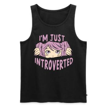 Je ne suis qu’un introverti introverti - Débardeur bio Premium Homme - noir - Devant - AI Model Male 178 light (178cm)