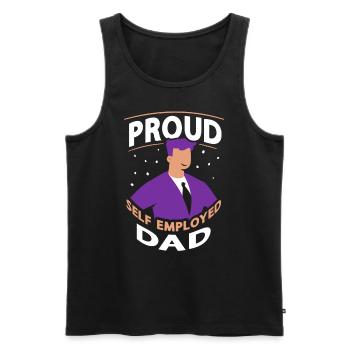 Proud Self-employed father Self-employed - Men's Premium Organic Tank Top - black - Front - AI Model Male 178 light (178cm)