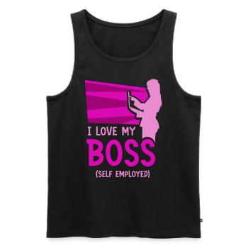 Ich Liebe Meinen Chef Selbstständig Freelancer - Männer Premium Bio Tank Top - Schwarz - Vorne - AI Model Male 178 light (178cm)