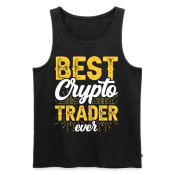 Meilleur crypto trader de tous les temps Trader Crypto - Débardeur bio Premium Homme - noir - Devant - Michal (187cm)