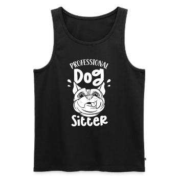 Professioneller Hundesitter Dog Sitting Hund - Männer Premium Bio Tank Top - Schwarz - Vorne - Michal (187cm)