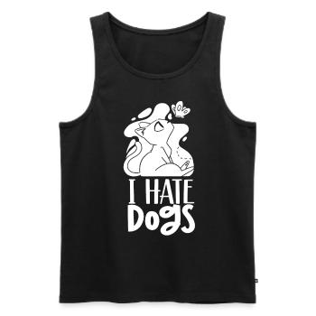 I Hate Dogs Lovers Cat Cats Pet - Men's Premium Organic Tank Top - black - Front - AI Model Male 178 light (178cm)