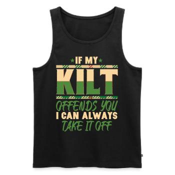 If My Kilt Offends You I Can Take It Off - Men's Premium Organic Tank Top - black - Front - Michal (187cm)
