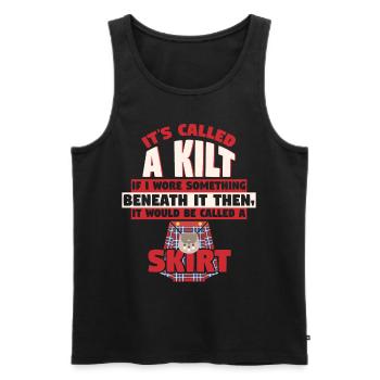 Its Called Kilt Underwear Skirt - Men's Premium Organic Tank Top - black - Front - AI Model Male 178 light (178cm)