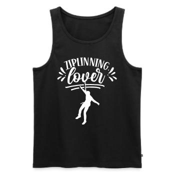 Ziplining Liebhaber Seilrutsche Sport Zipline - Männer Premium Bio Tank Top - Schwarz - Vorne - Michal (187cm)