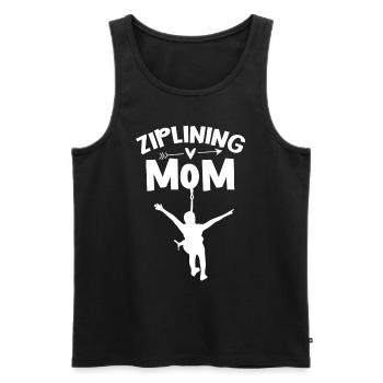 Ziplining Mama Sport Zipline Sprüche Seilrutsche - Männer Premium Bio Tank Top - Schwarz - Vorne - Michal (187cm)