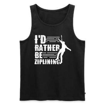 I'd Rather Be Ziplining Seilrutsche Sport Zipline - Men's Premium Organic Tank Top - black - Front - Michal (187cm)
