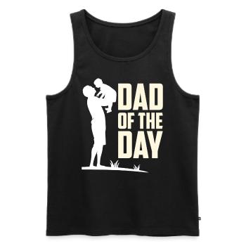 Vater Des Tages Sprüche Papa Vater Tag Papi - Männer Premium Bio Tank Top - Schwarz - Vorne - Michal (187cm)