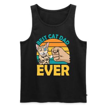 The Best Cat Dad Ever Cat Father - Men's Premium Organic Tank Top - black - Front - Michal (187cm)