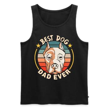 Meilleur chien Papa Jamais Chien Papa Père - Débardeur bio Premium Homme - noir - Devant - Michal (187cm)