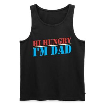 Hallo Hungrig Ich Bin Papa Vater Vater Tag Papi - Männer Premium Bio Tank Top - Schwarz - Vorne - Michal (187cm)