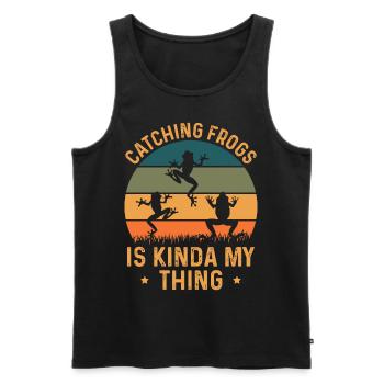 Frösche Fangen ist voll mein Ding für Frosch - Männer Premium Bio Tank Top - Schwarz - Vorne - Michal (187cm)