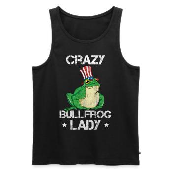 Verrückte Ochsenfrosch Lady fängt und isst Frösche - Männer Premium Bio Tank Top - Schwarz - Vorne - Michal (187cm)