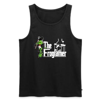 The Frogfather ist der grösse Frosch Fänger im - Männer Premium Bio Tank Top - Schwarz - Vorne - Michal (187cm)