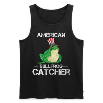 Amerikanischer Ochsenfrosch Fänger fängt und isst - Männer Premium Bio Tank Top - Schwarz - Vorne - Michal (187cm)