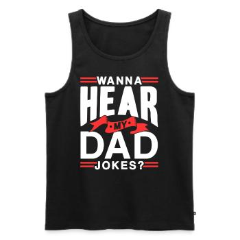Dad Joke Papa Joke Jokes Father - Men's Premium Organic Tank Top - black - Front - AI Model Male 178 light (178cm)