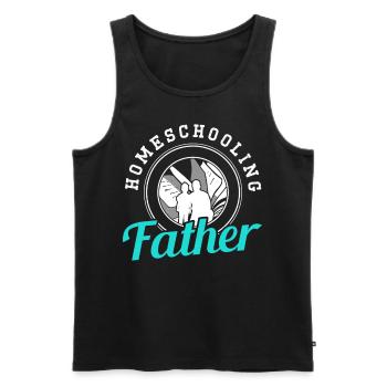 Father With HomeSchool Papa Homeschool Father's Day - Men's Premium Organic Tank Top - black - Front - AI Model Male 178 light (178cm)