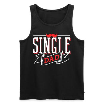 Single Father Daddy Papa Single Parent - Men's Premium Organic Tank Top - black - Front - AI Model Male 178 light (178cm)