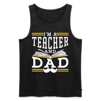 Je suis enseignant et père papa homeschool fête des pères - Débardeur bio Premium Homme - noir - Devant - Michal (187cm)