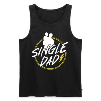 Single Father Daddy Single Parent Dad - Men's Premium Organic Tank Top - black - Front - AI Model Male 178 light (178cm)