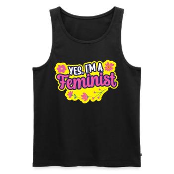 Ja Ich Bin Ein Feminist Feminismus Feministisch - Männer Premium Bio Tank Top - Schwarz - Vorne - Michal (187cm)