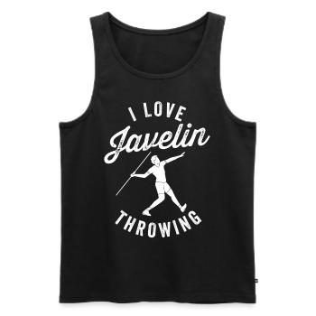 I love javelin throwing javelin thrower javelin throw - Men's Premium Organic Tank Top - black - Front - AI Model Male 178 light (178cm)