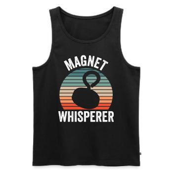 Magnet Whisperer Magnetic Fisher Pêche magnétique - Débardeur bio Premium Homme - noir - Devant - AI Model Male 178 light (178cm)