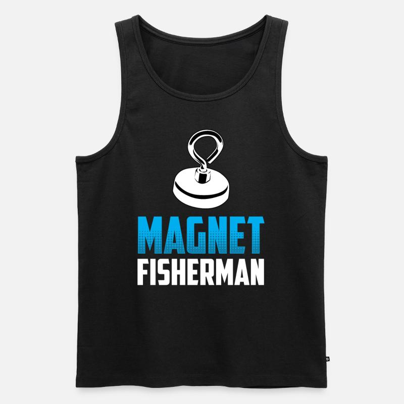 Magnetfischer Magnetfischen Magnet - Männer Premium Bio Tank Top - Schwarz