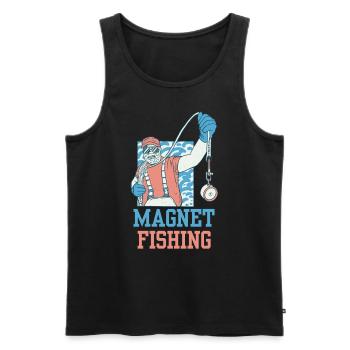 Aimant de pêche magnétique Pêcheur magnétique - Débardeur bio Premium Homme - noir - Devant - AI Model Male 178 light (178cm)