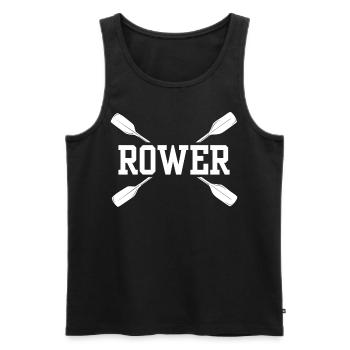 Rower Rowing Rowing Rowing Rowing Boat Rowing - Men's Premium Organic Tank Top - black - Front - AI Model Male 178 light (178cm)