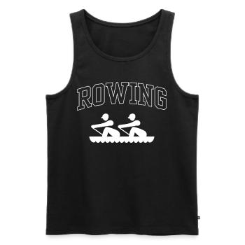 Rowing Rowing Rowing Boat Rowing Rowing Rowing - Men's Premium Organic Tank Top - black - Front - AI Model Male 178 light (178cm)