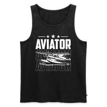 Pilot Pilot Jet Small Aircraft Light Aircraft - Men's Premium Organic Tank Top - black - Front - AI Model Male 178 light (178cm)