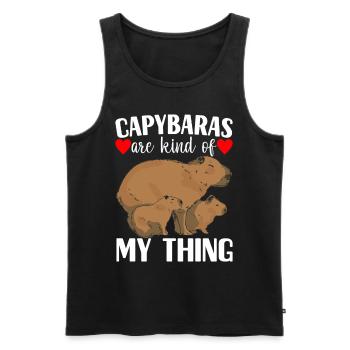 Capybara Wasserschwein - Débardeur bio Premium Homme - noir - Devant - Michal (187cm)