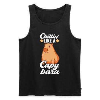 Capybara Wasserschwein - Débardeur bio Premium Homme - noir - Devant - Michal (187cm)