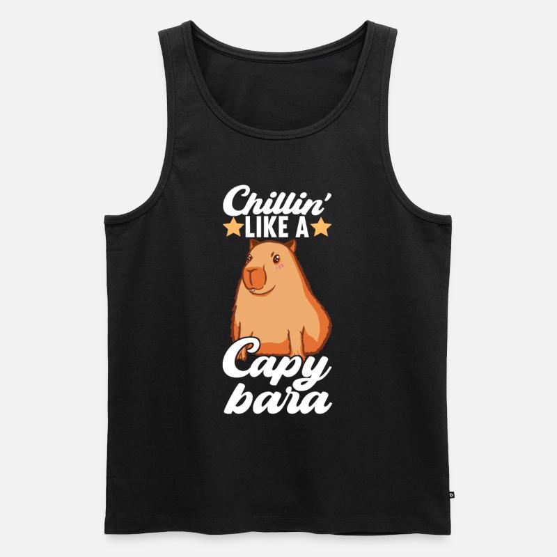 Capybara Wasserschwein - Männer Premium Bio Tank Top - Schwarz