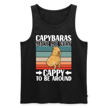 Capybara Wasserschwein - Débardeur bio Premium Homme - noir - Devant - Michal (187cm)
