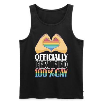 LGBTQ Gay Pride Schwul - Men's Premium Organic Tank Top - black - Front - Michal (187cm)