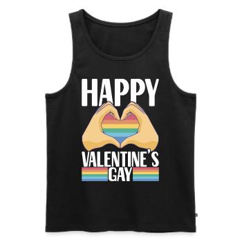 LGBTQ Gay Pride Schwul - Men's Premium Organic Tank Top - black - Front - Michal (187cm)
