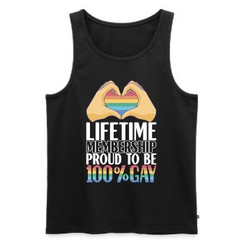LGBTQ Gay Pride Schwul - Men's Premium Organic Tank Top - black - Front - Michal (187cm)