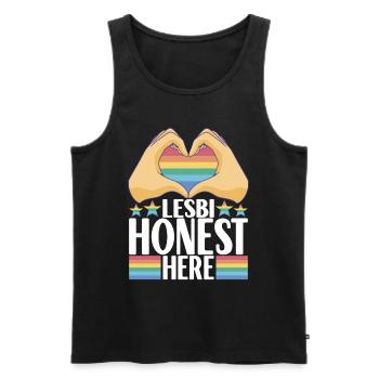 LGBTQ Gay Pride Schwul - Men's Premium Organic Tank Top - black - Front - Michal (187cm)