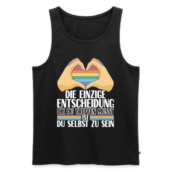 LGBTQ Gay Pride Schwul - Männer Premium Bio Tank Top - Schwarz - Vorne - Michal (187cm)
